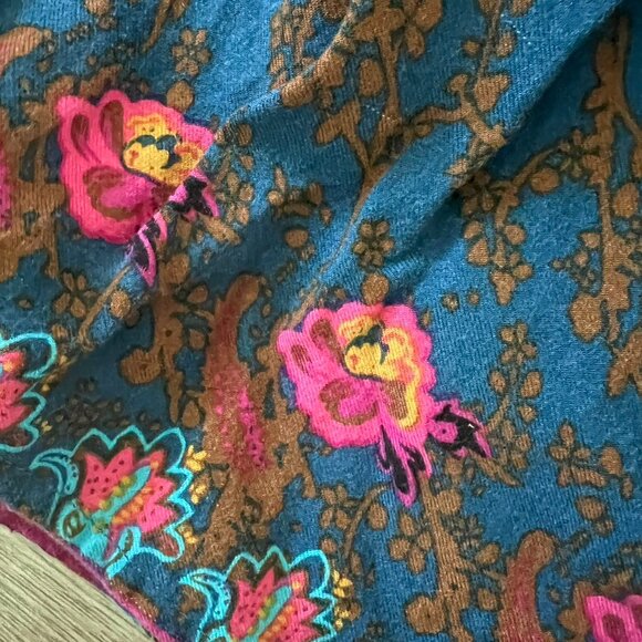 Monsoon Girls Long Sleeve Floral Pattern Dress Blue and Pink 2-3yrs - Picture 3 of 7